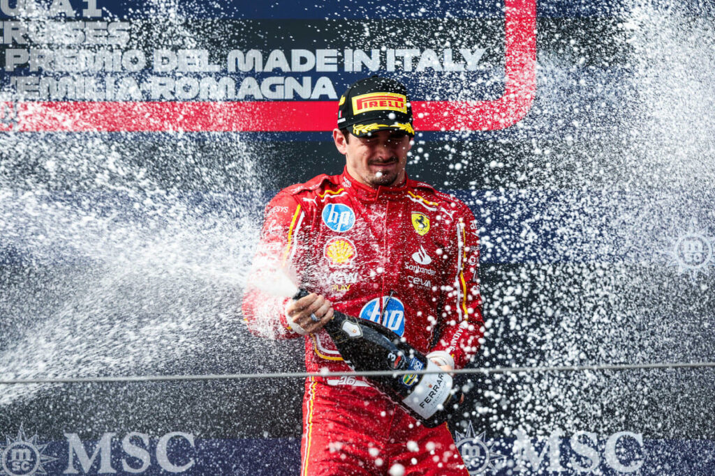Charles-Leclerc-podium-Imola